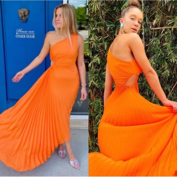 A.L.C. Delfina Dress in Citrus Orange in Size 2 - Picture 6 of 16